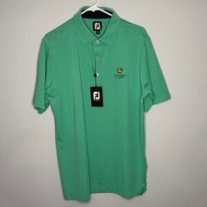 FootJoy John Deere Classic PGA Golf Polo Shirt Polka Dot Green with Navy dots M